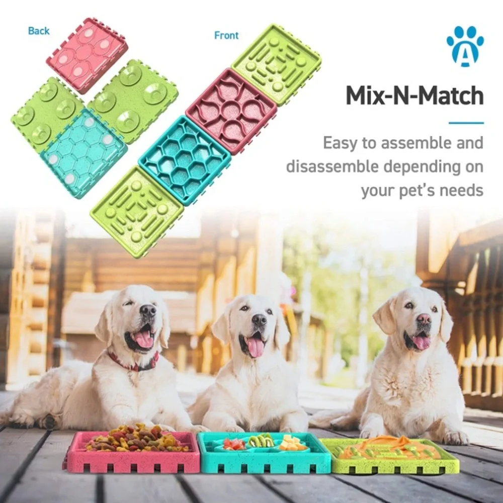 MULTICOLOR Slow Feeding Food Mats and Trays with Suction Cups for Cats and Dogs